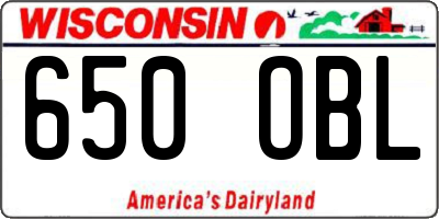 WI license plate 650OBL