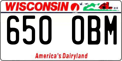 WI license plate 650OBM