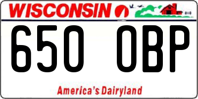 WI license plate 650OBP