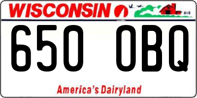WI license plate 650OBQ