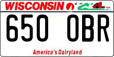 WI license plate 650OBR