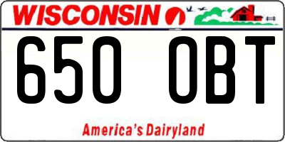 WI license plate 650OBT