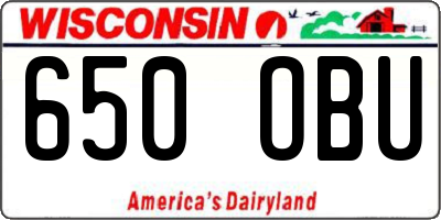 WI license plate 650OBU