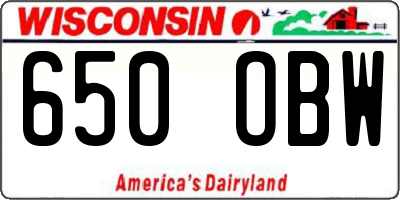 WI license plate 650OBW