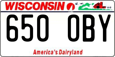 WI license plate 650OBY