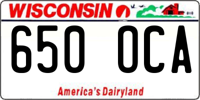 WI license plate 650OCA