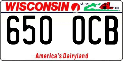 WI license plate 650OCB