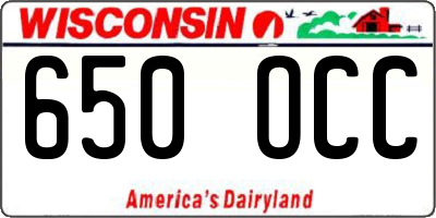 WI license plate 650OCC
