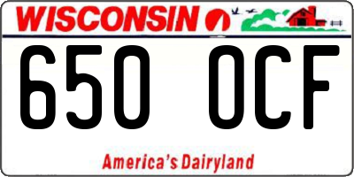 WI license plate 650OCF