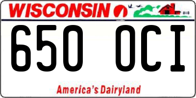 WI license plate 650OCI