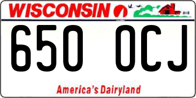 WI license plate 650OCJ