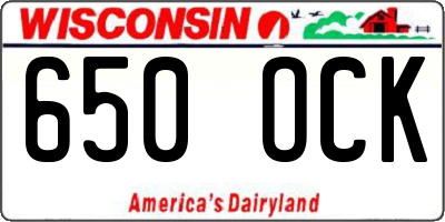 WI license plate 650OCK