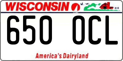 WI license plate 650OCL