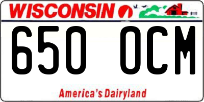 WI license plate 650OCM