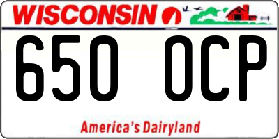 WI license plate 650OCP