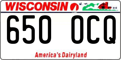 WI license plate 650OCQ