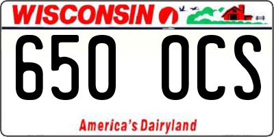 WI license plate 650OCS