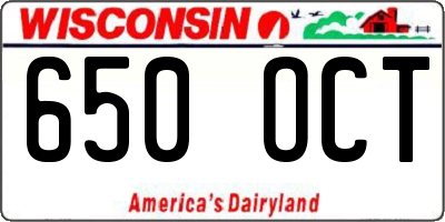 WI license plate 650OCT