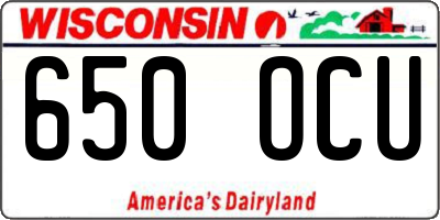 WI license plate 650OCU