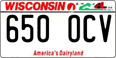 WI license plate 650OCV