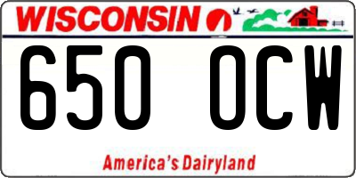 WI license plate 650OCW