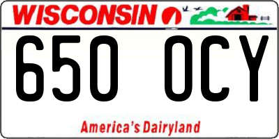WI license plate 650OCY