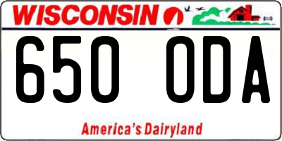 WI license plate 650ODA