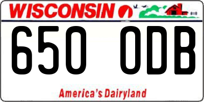 WI license plate 650ODB