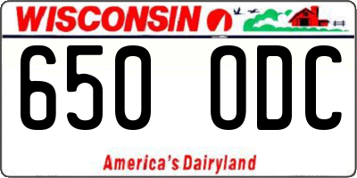 WI license plate 650ODC