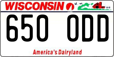 WI license plate 650ODD
