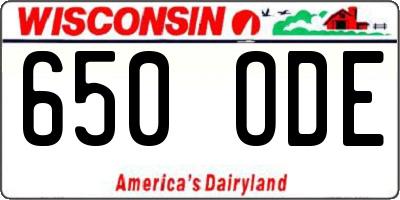 WI license plate 650ODE