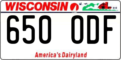 WI license plate 650ODF