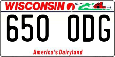 WI license plate 650ODG