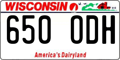 WI license plate 650ODH
