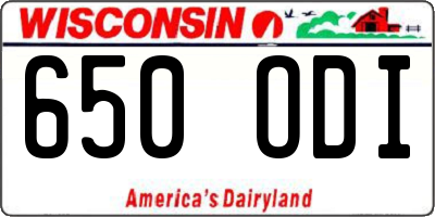 WI license plate 650ODI
