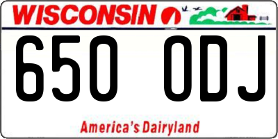 WI license plate 650ODJ