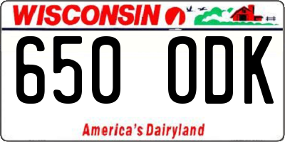 WI license plate 650ODK