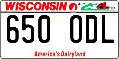 WI license plate 650ODL