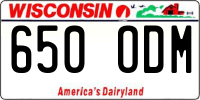 WI license plate 650ODM