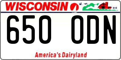 WI license plate 650ODN