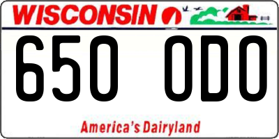 WI license plate 650ODO