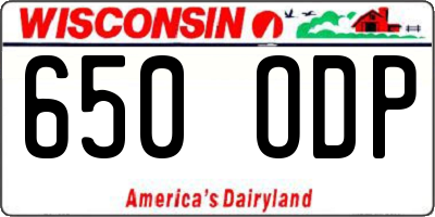 WI license plate 650ODP