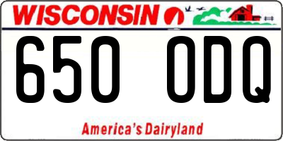 WI license plate 650ODQ
