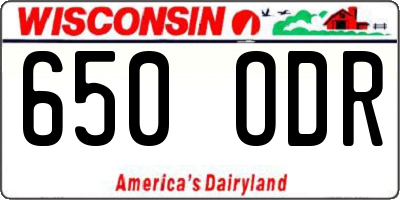 WI license plate 650ODR
