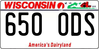 WI license plate 650ODS