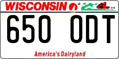 WI license plate 650ODT