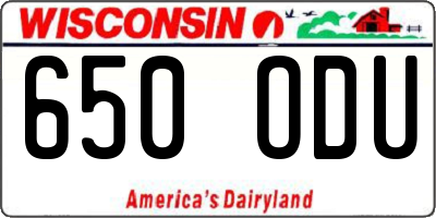 WI license plate 650ODU