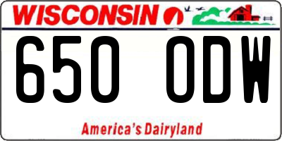 WI license plate 650ODW