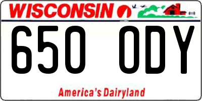 WI license plate 650ODY