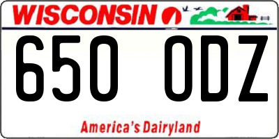 WI license plate 650ODZ